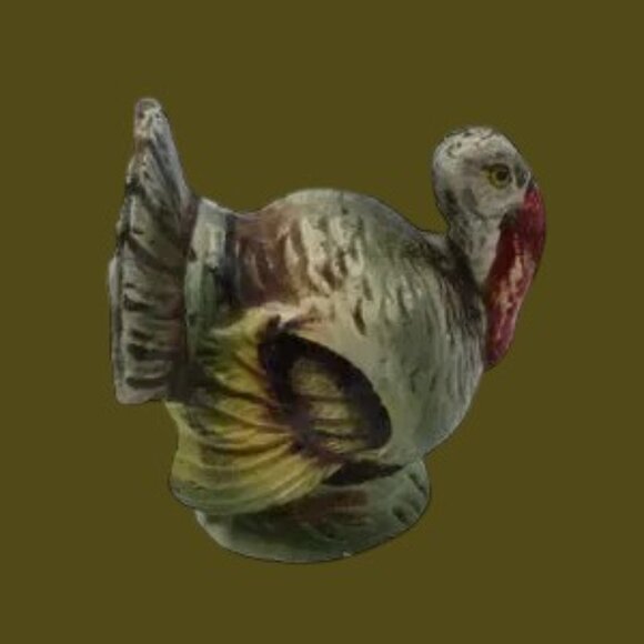 MCM Vintage Turkeys salt & pepper Set ceramic Tom & Hen Thanksgiving Grannycore - Picture 11 of 14